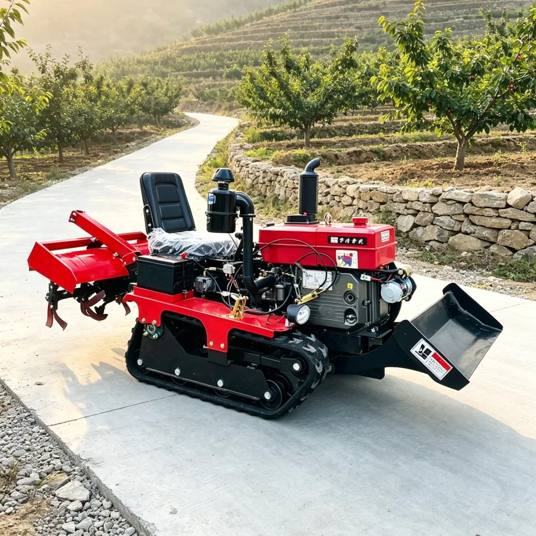 Customized Crawler Rotary Tiller | Safe for Steep Slope Operation, Inter‑Tilling & Weeding Equipment for Mountainous Orchards