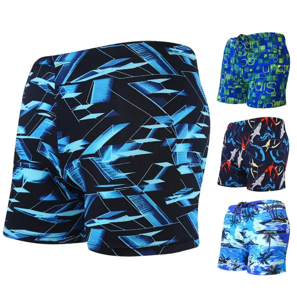 Terrific Swimming Trunks All Match Summer Trunks Colorful Sharp Printing Swimming Shorts  Print