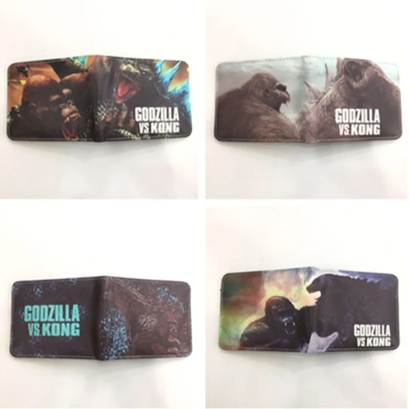 

Godzilla Vs Kong Anime Wallet King of The Monsters King Kong Short Wallet Coin Large Capacity Purse Foldable Leather Wallet Gift