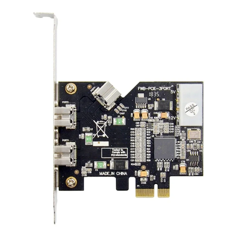 

PCI Express 1394B 3-портовая карта расширения видеозахвата PCI-E X1 к контроллеру 1394B XIO2213AZAY Чипсет для Firewire 800
