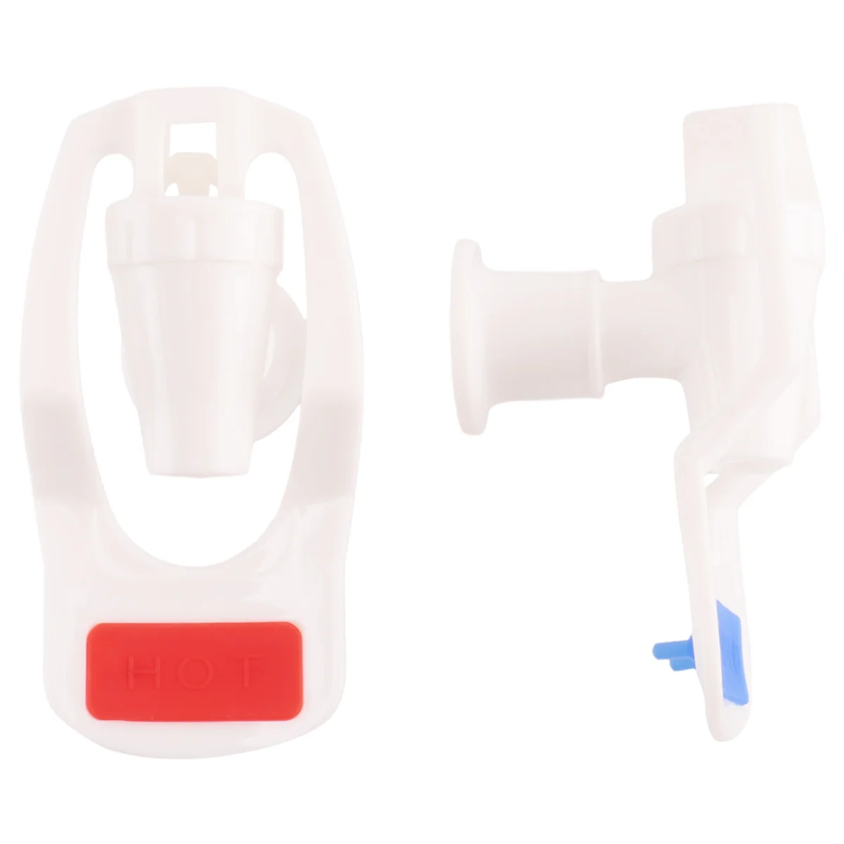 Water Dispenser Replacement Push Type White Plastic Tap Faucet 2 Pcs