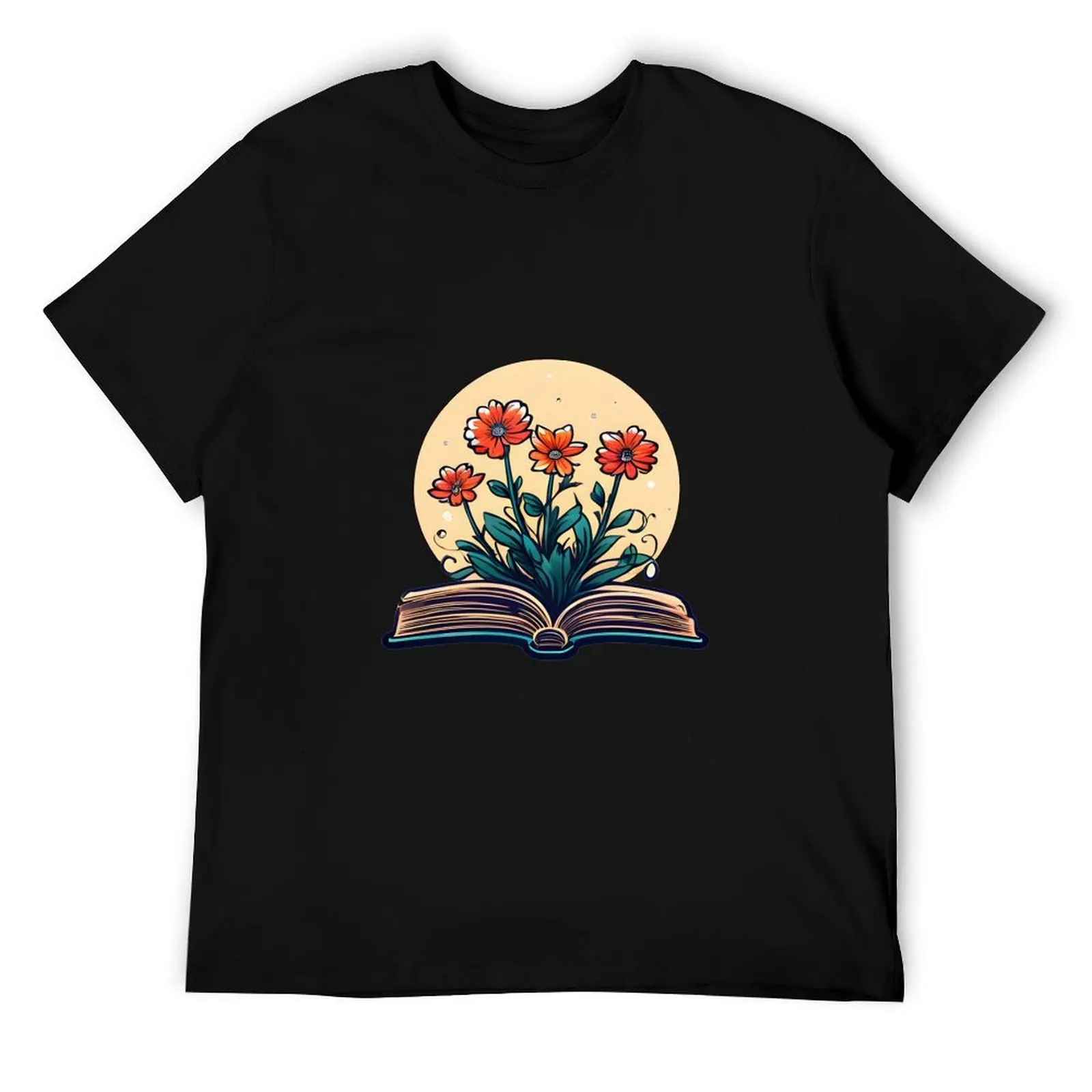 

flowers growing from book - For Book Lovers T-Shirt man t shirt luxury mens graphic t shirts T-Shirt