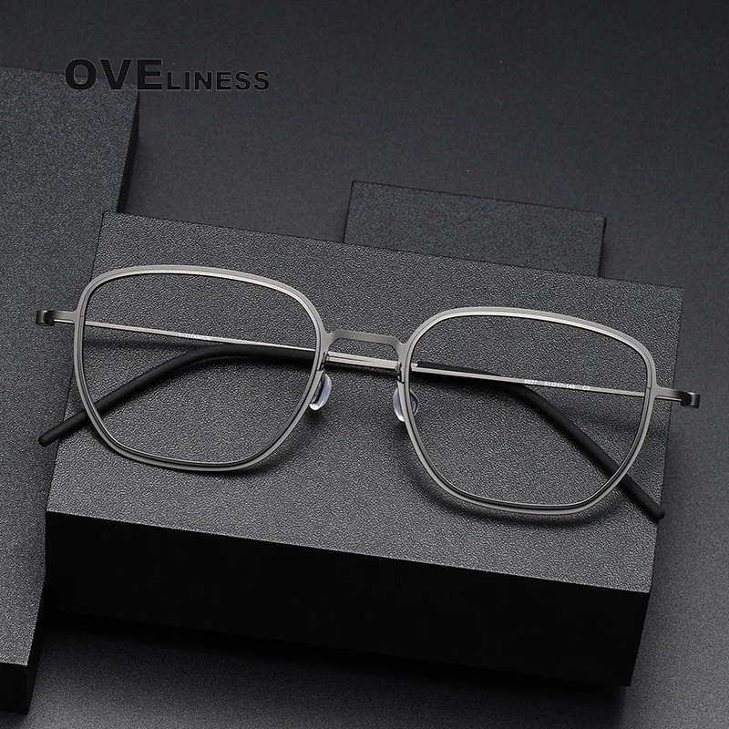 

2024 Pure Titanium Glasses Frame Men Square Eyewear Male Classic Full Optical Prescription Eyeglasses Frames women Gafas Oculos