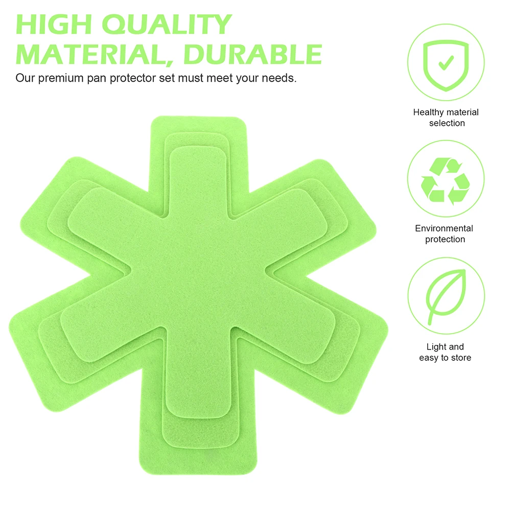 

10 Hexagon Cookware Protectors Green Stacking Thick Non Slip Anti Scalding Pads Pan Mats Kitchen Bar Restaurant Suitable Pot