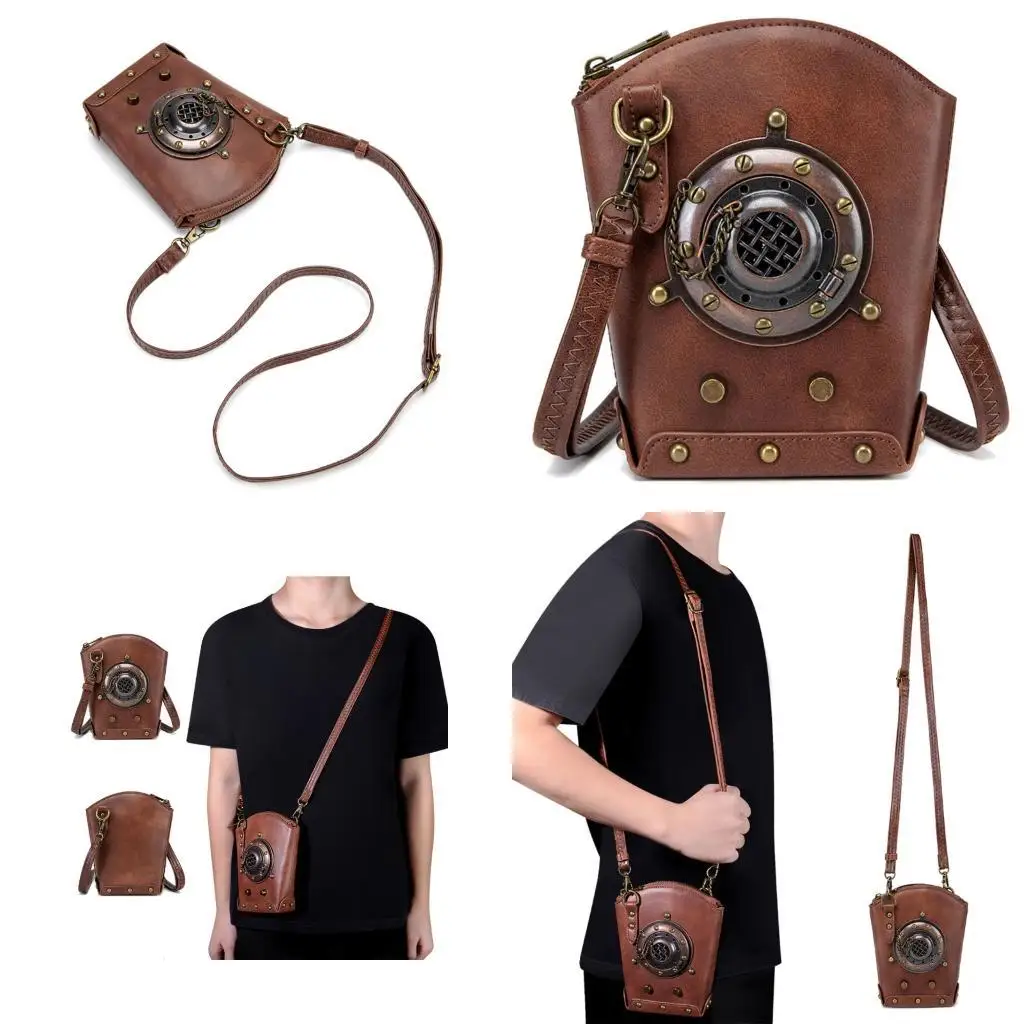 

D46D Punk Small Shoulder Bag For Girls And Women Punk Crossbody Purse Handbag