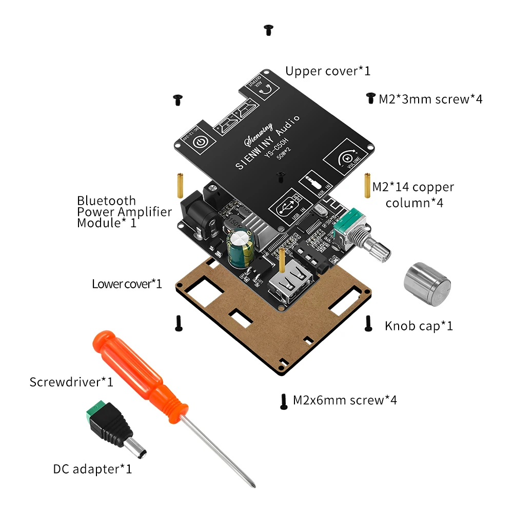 YS-C50H 50 واط * 2 بلوتوث 5.1 HIFI-level Supreme Edition 50 واط + 50 واط ستيريو بلوتوث مكبر كهربائي رقمي لوحة تركيبية المتكلم