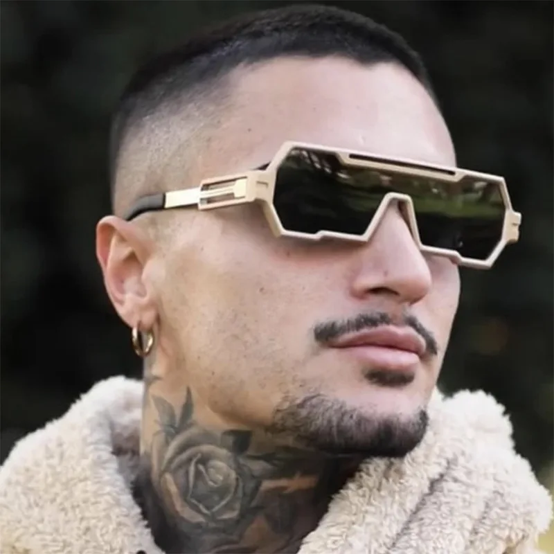 

New Retro Steampunk Sunglasses Men's Fashion Y2K Polygonal Irregular Eyewear Shades Sun Glasses UV400