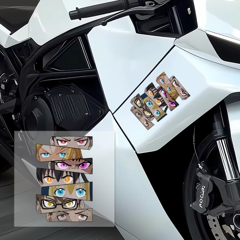 

Creative Japanese anime puzzle eye pattern car and motorcycle stickers, personalized PVC material decorative stickers