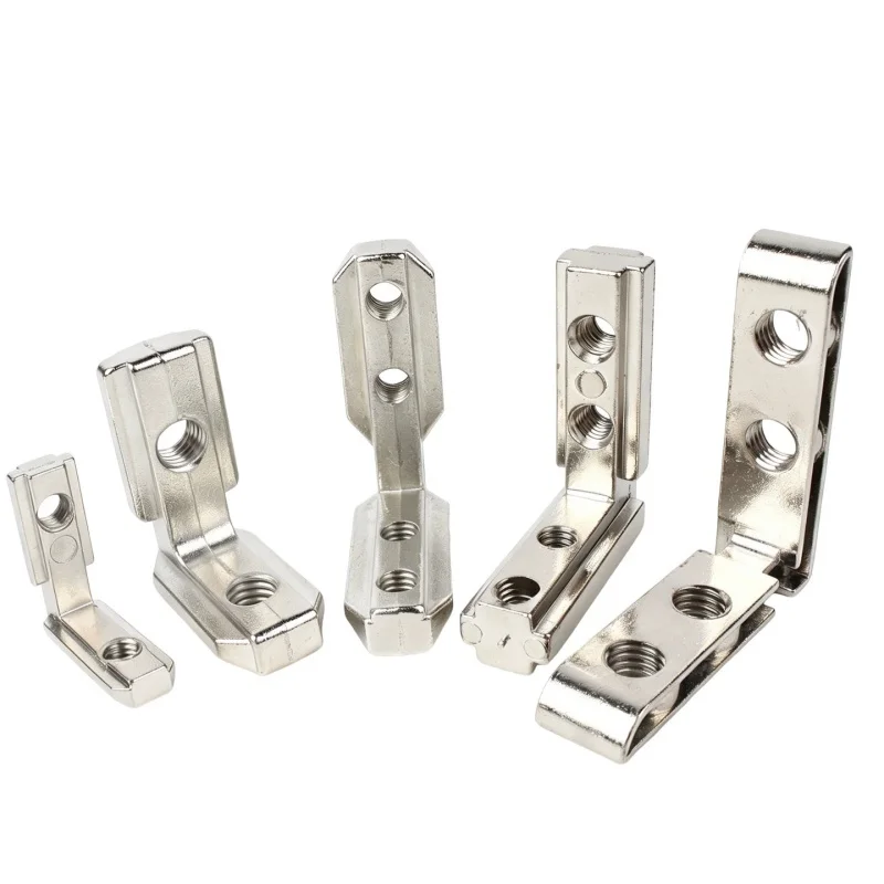 L-type 90-Degree GB/EU 1530/2020/3030/4040/4545 L-shaped Right-Angle Aluminium Connector Bracket Fasteners For Extrusion Profile