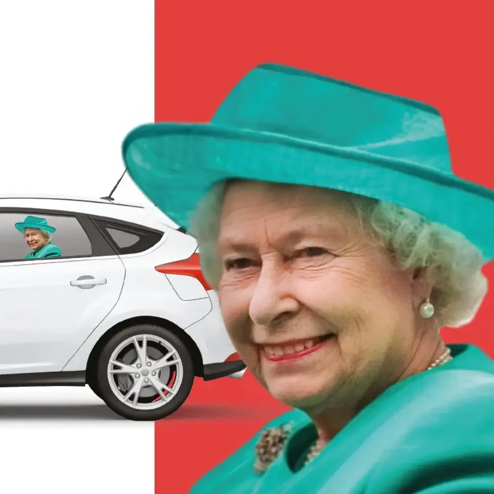 1pc 3D Car Sticker Funny Celebrity Car Rear Window Sticker Decals Car Sillusion Sticker for Queen Elizabeth for Pope Francis