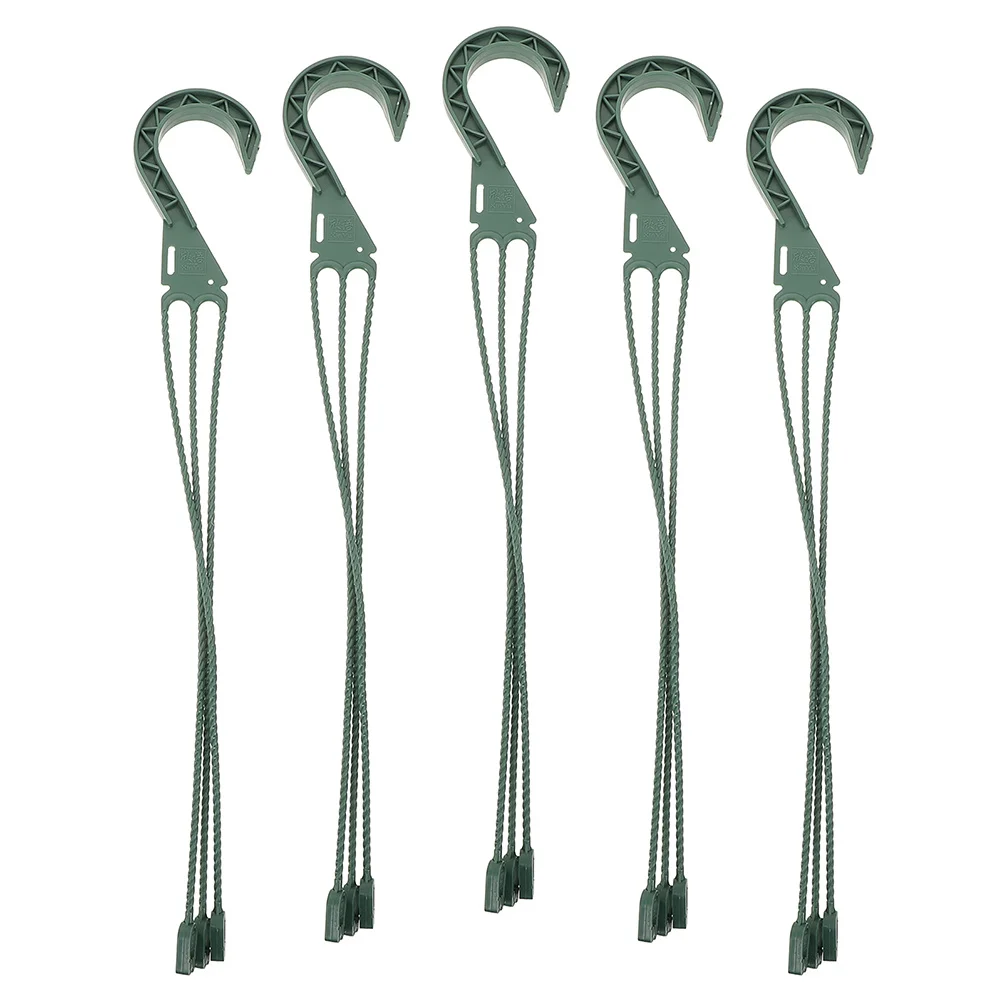

5pcs Hanging Plant Pot Hooks Black Metal Hangers With Chains Swivel Basket Rack For Flowerpots Succulents Spider Plants Indoor