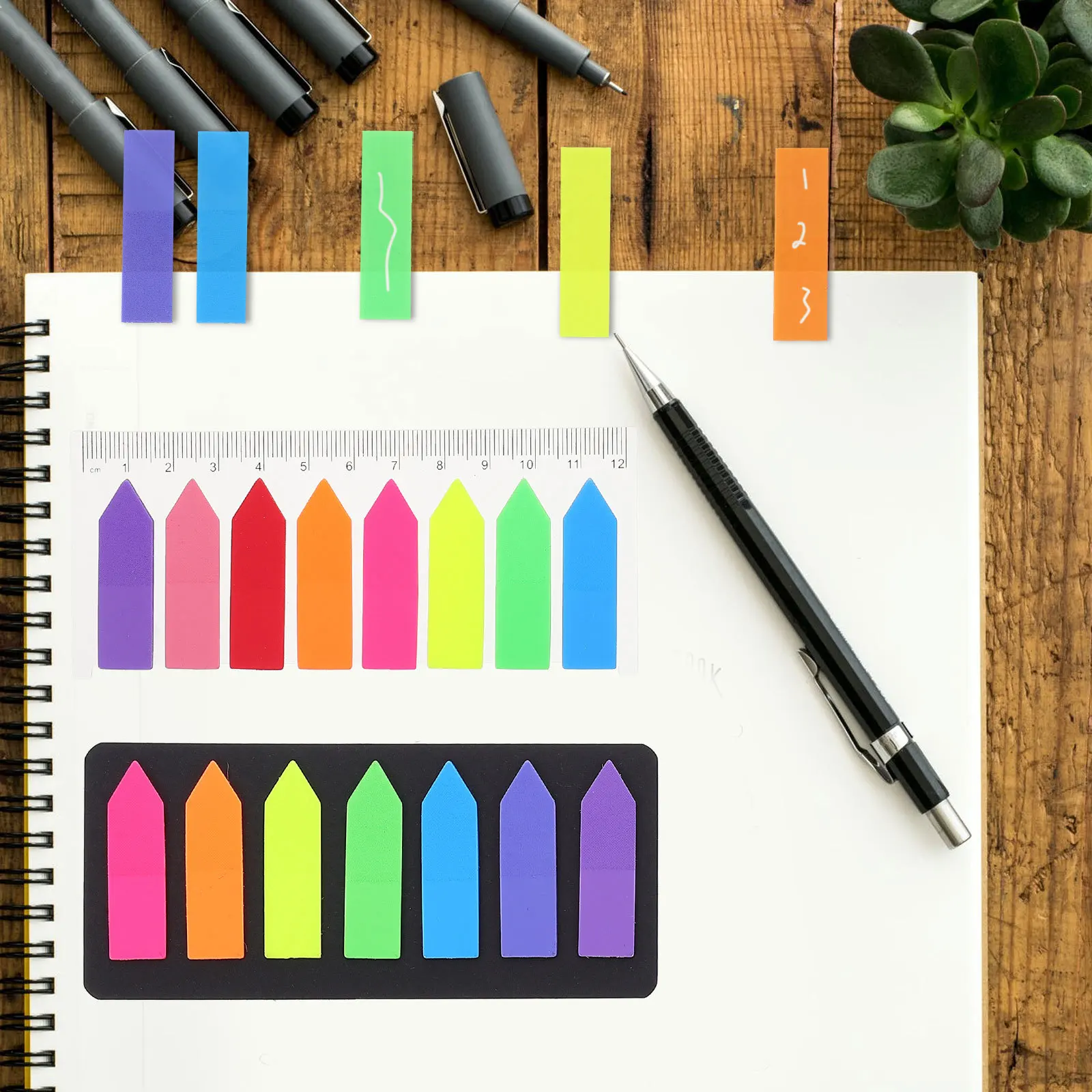 

10Sets Self-Adhesive Page Markers Colorful Sticky Tabs Book Annotation Supplies Portable and Easy to Store Book Tabs