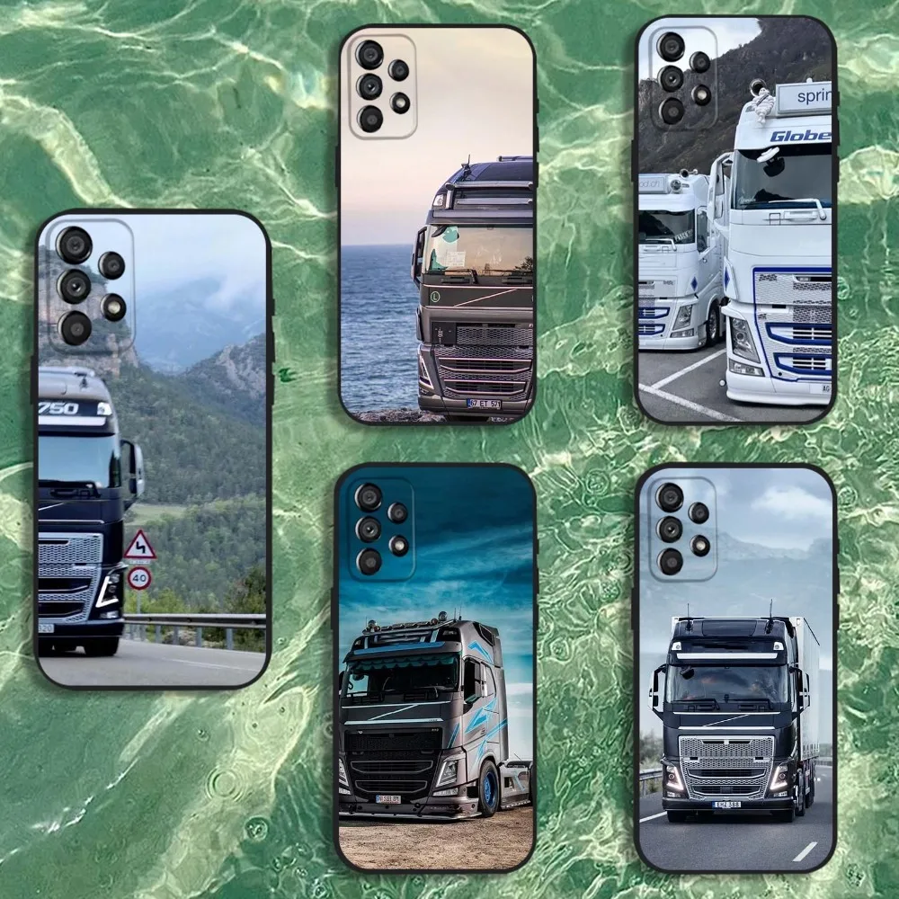 

Car V-Volvo-s-Trucks Phone Case For Samsung Galaxy A20,A21s,A22,A31,A32,A52,A53,A72,73,A80 Soft Black Cover