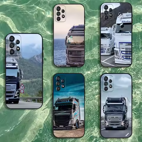 Car V-Volvo-s-Trucks Phone Case For Samsung Galaxy A20,A21s,A22,A31,A32,A52,A53,A72,73,A80 Soft Black Cover
