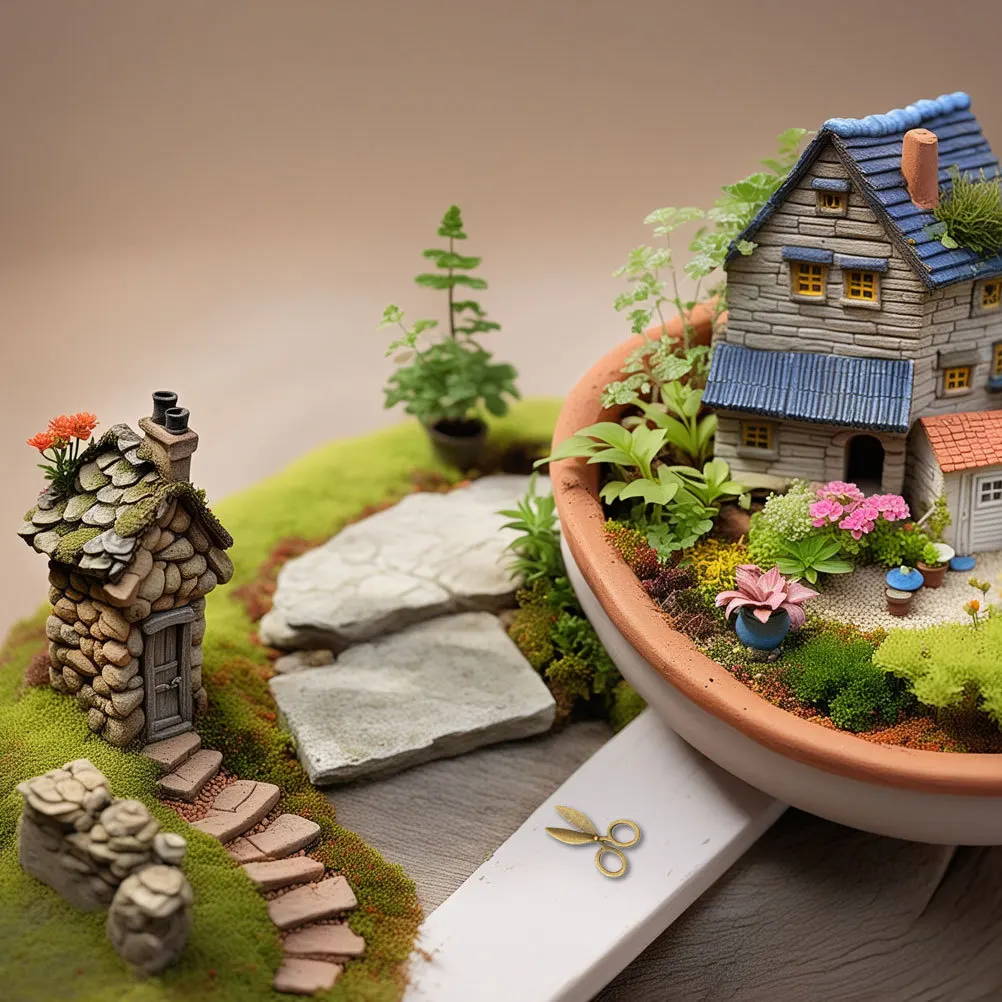 

40Pcs Realistic Miniature Scissors Vintage Metal Shears Tiny Sewing Tools for Dollhouse Micro Landscape Decorations DIY Craft