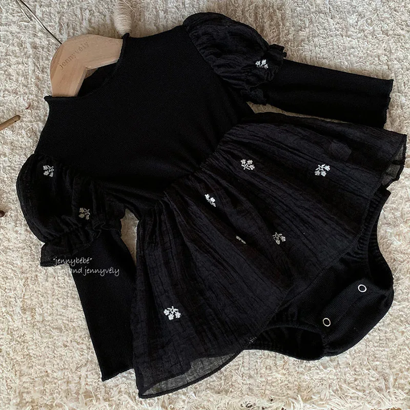 

2025 New Autumn 0-24M Baby Girl Clothing Newborn Baby Girls Bodysuits Long Sleeved Cotton Splicing Infant Baby Girls Jumpsuit