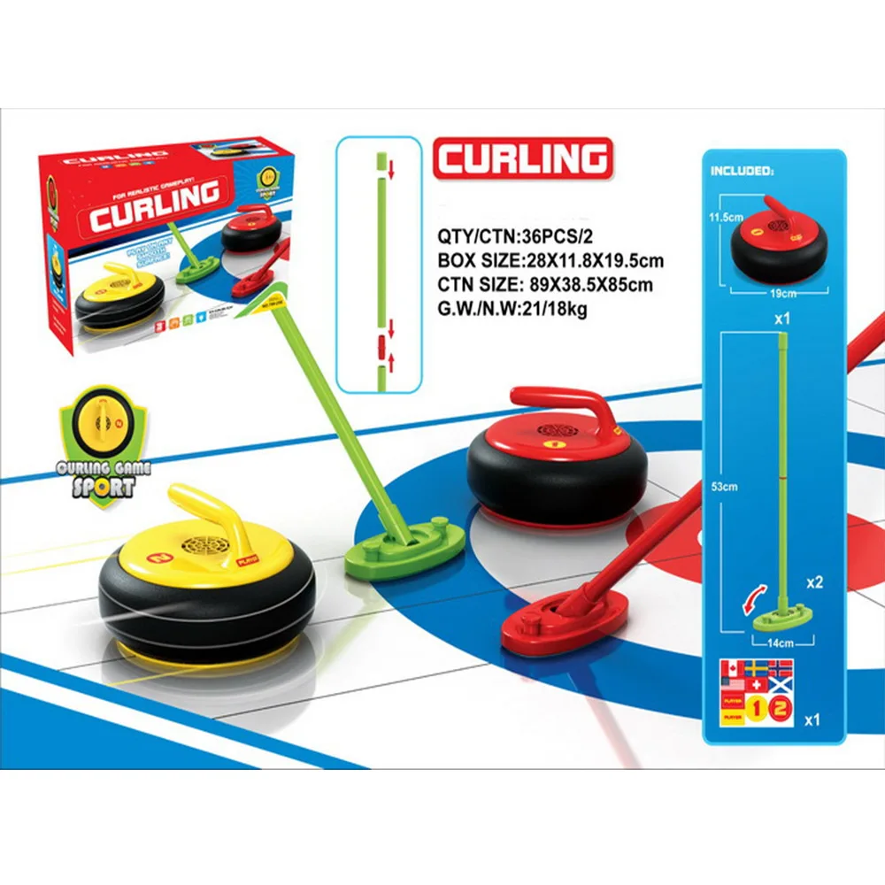 Curling Spel Speelgoed Set Outdoor Sporten Elektrische Hangende Curling Ballen Licht Shuttle Hockey Kinderen Speelgoed Voor Jongens Meisjes