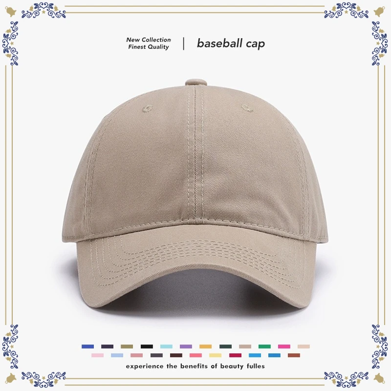 Schlichte Outdoor-Soft-Top-Baseballkappe für Herren mit Damen-Kopfumfang-Stil, modische, atmungsaktive, gesichtsverschmeichelnde Entenschnabelkappe