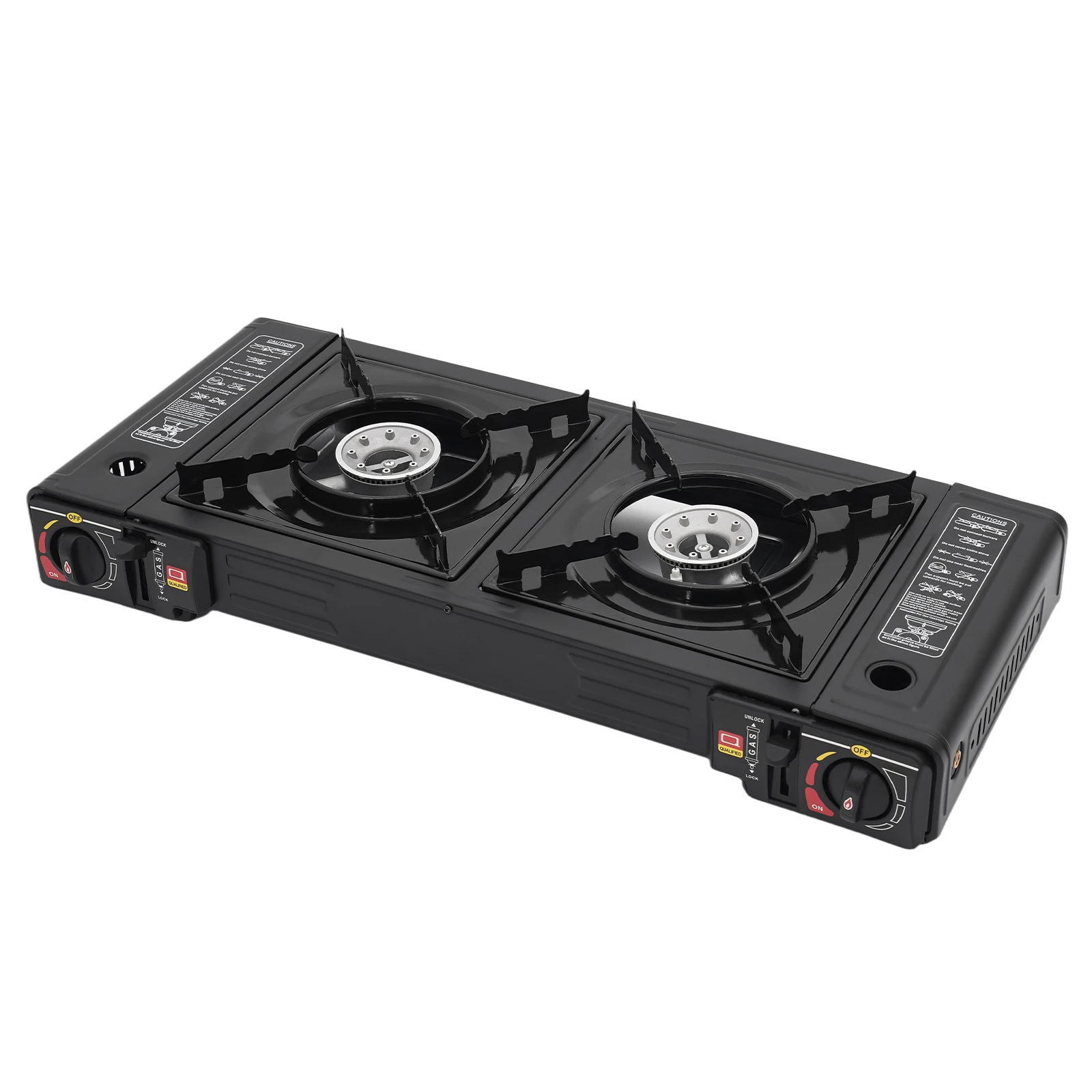 Estufa de Camping de doble quemador de 2500W, estufa de Gas portátil con estuche de transporte para acampar, estufa de Camping al aire libre multicombustible