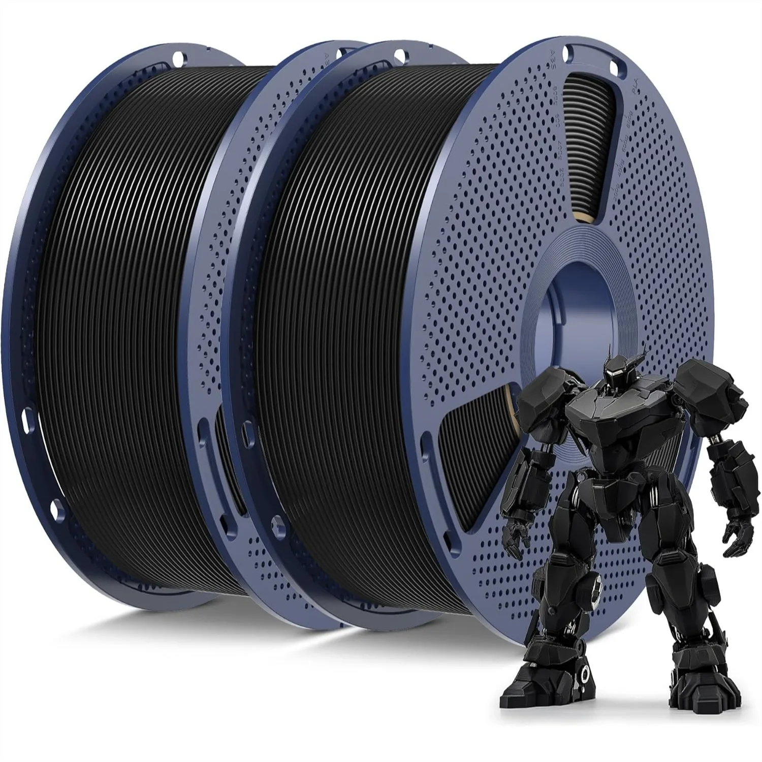 

PLA Filament 1.75mm, Premium 3D Printer Filament, High Precision & Tangle-Free, 2-Pack (2kg Total, 1kg/Spool) Black+Black