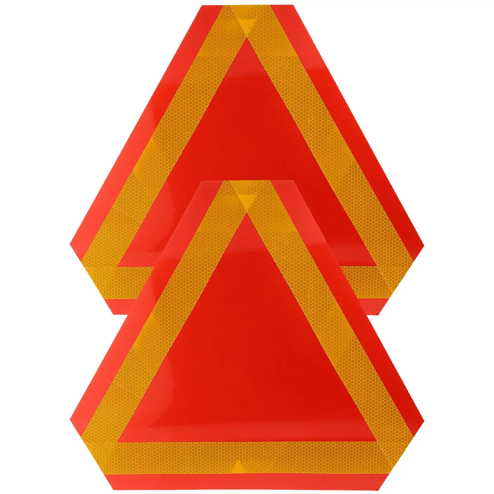 2 Pcs Triangle Sign Vehicle Reflective Tailgate Oversized Slow Moving Windshield
