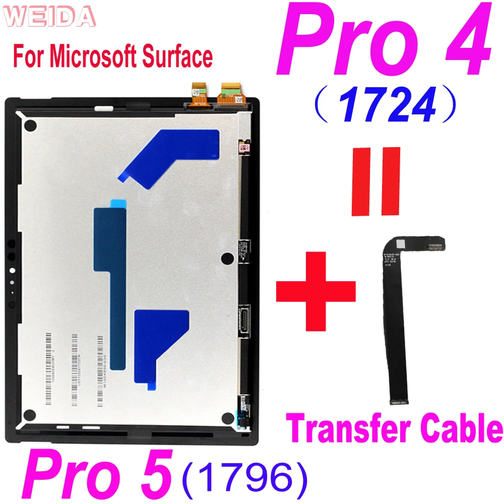 Neue original surface pro 5 lcd für microsoft surface pro 3 1631 pro 4 1724 pro 5 1796 lcd display touchscreen digitalis ierer