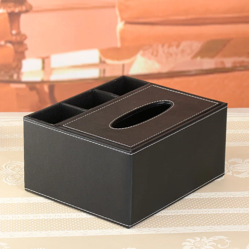 Mode Vintage PU Leder Multifunktionale Desktop Fernbedienung Tissue Aufbewahrungsbox