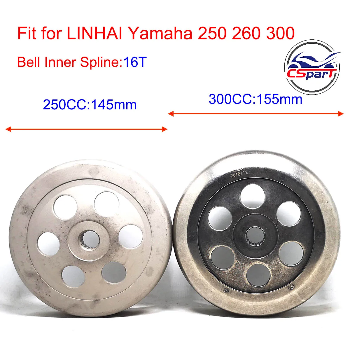 145MM 155MM 16T CVT Clutch Bell 250 257 260 300 169MM 170MM 172MN Linhai Buyang Xinyue YP250 VOG250 VOG300 Clutch Bell