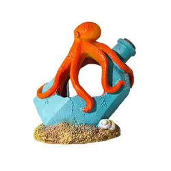 Adorno pulpo gris para acuario - Refugio para peces y camarones