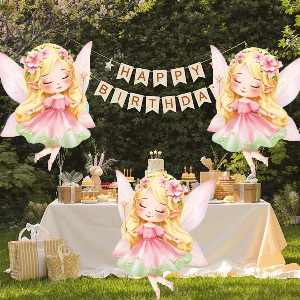 1/2 Stück Neue Rosa Feen-Folienballons Frühlings-Thema Mädchen-Geburtstag Hochzeitsfeier-Dekorationen Baby-Badezubehör Kindergeschenke – Detail 5
