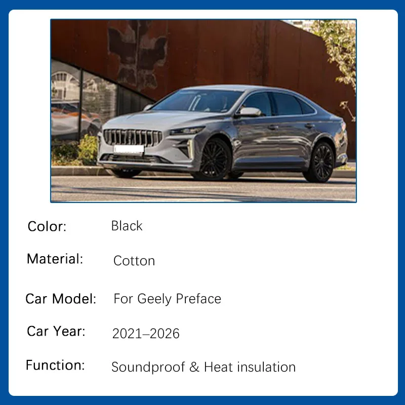 Car Engine Hood Pads For Geely Preface Volga C50 FS11 2021-2026 Cotton Cover Front Engine Sound Insulation Part Auto Accessories view 2