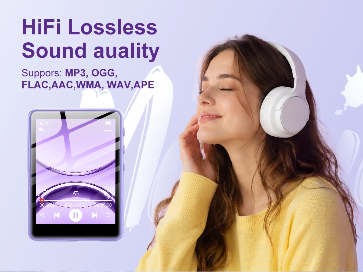 64 GB MP3-MP4-Player, 2,4-Zoll-Touchscreen, HiFi-Klang ohne Qualitätsverlust, Bluetooth 5.3, UKW-Radio, tragbarer Musikplayer, erweiterbar auf 128 GB. – Detail 4