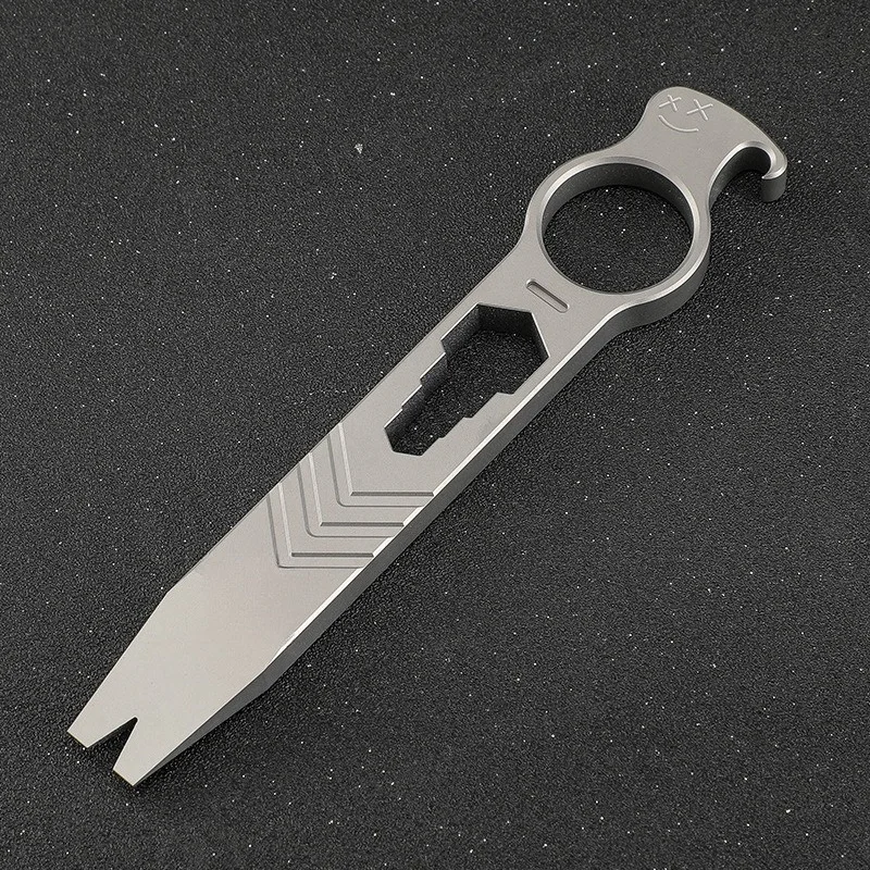 Titanium Multifunctional EDC Crowbar Portable Screw Bottle Opener Defense Wrench Self-Defense edc Gadget view 4