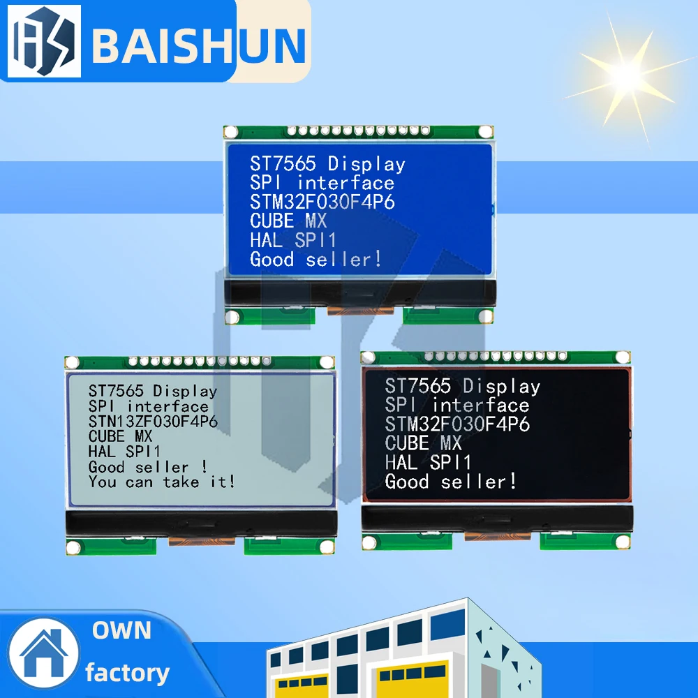 

Lcd12864 12864-06D, 12864, ЖК-модуль, COG, с китайским шрифтом, матричный экран, интерфейс SPI