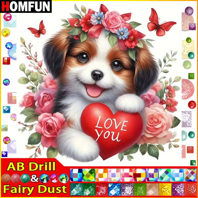 HOMFUN Fairy Dust AB Diamond Embroidery DIY Diamond Painting Kit 