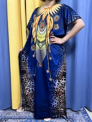 Muslimische Abayas für Frauen 2023 Leoparden muster Sommer mode Jilbab lose Femme Robe afrikanische Nigeria islamische Kleider Kanga Kleidung