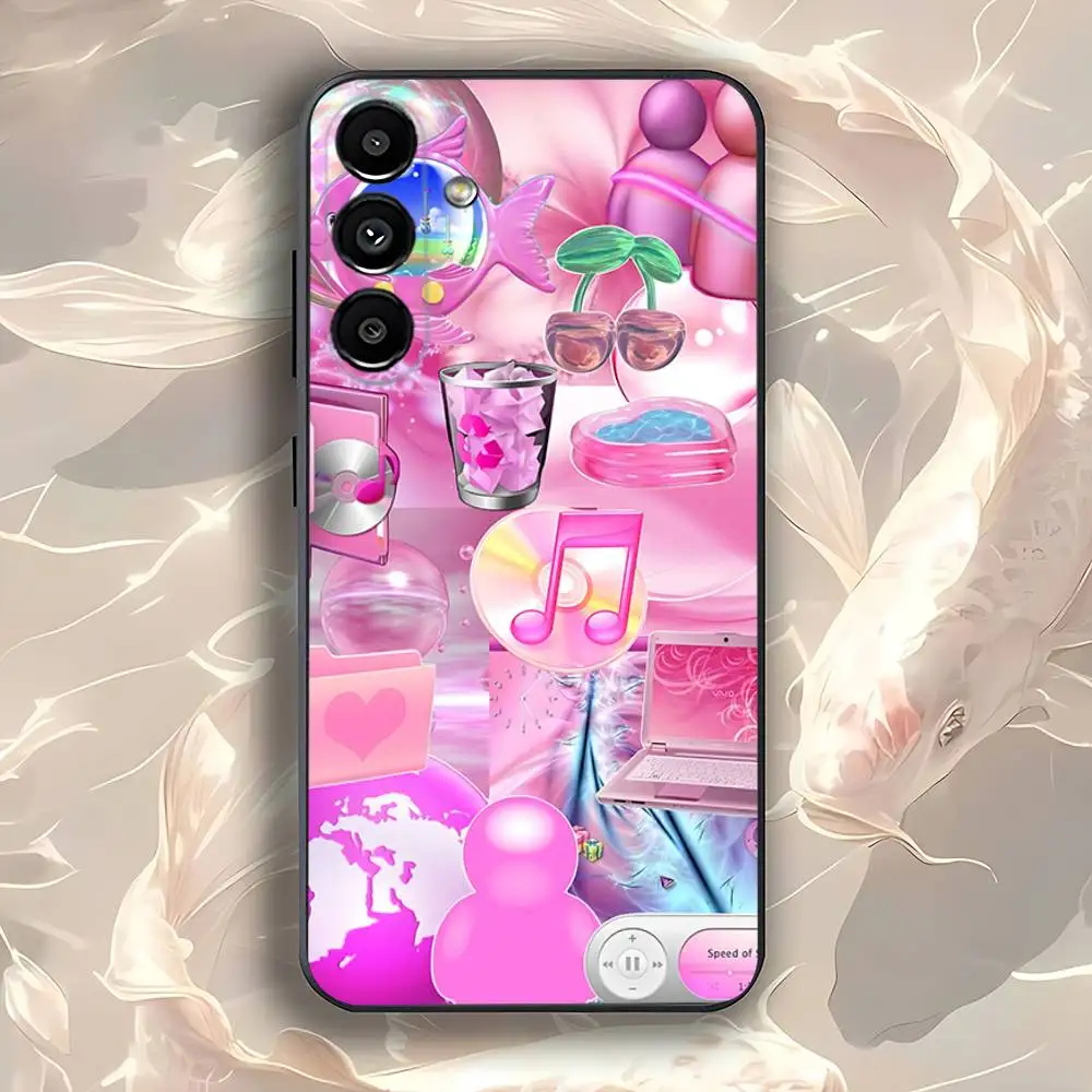 Funda colorida para teléfono Frutiger Aero Art para Samsung Galaxy A73,31,32,72,41,53,52,71,22,5G,Note,J7,8,9 funda negra suave