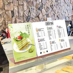 New Metal Borderless Menu Display Card Ordering Card Table Card A5 A4 Acrylic Advertising Desktop L-Shaped Stand Display Board