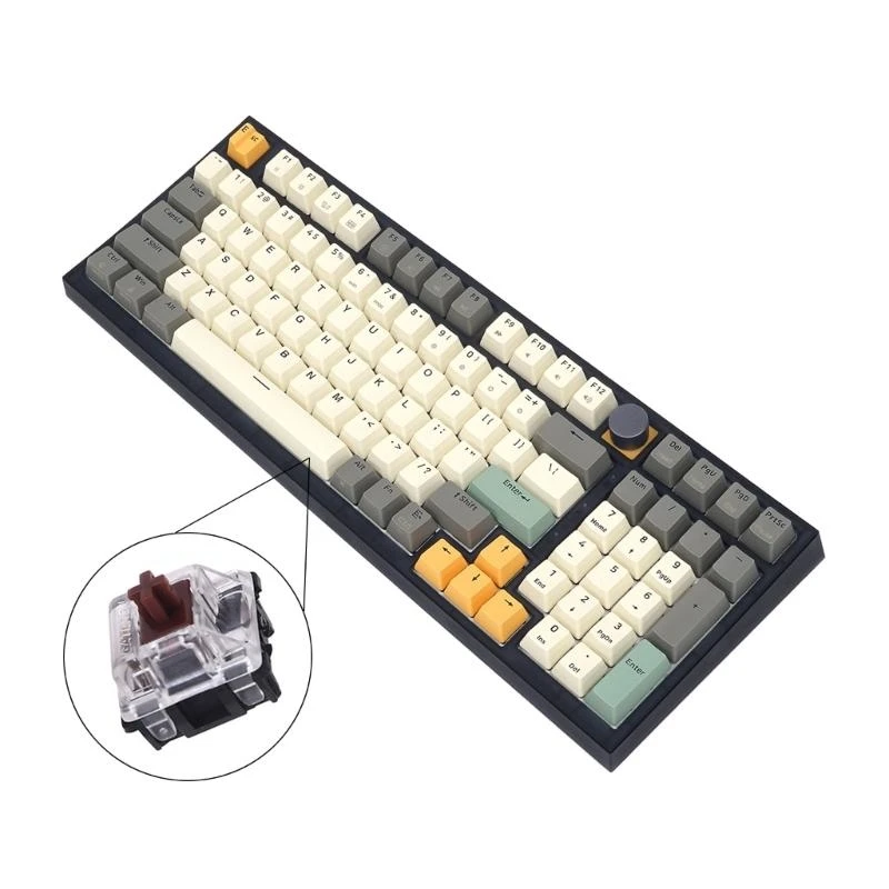 

GK980 98 Keys Mechanical Keyboard with RGB LED Backlit Waterproof for Gaming