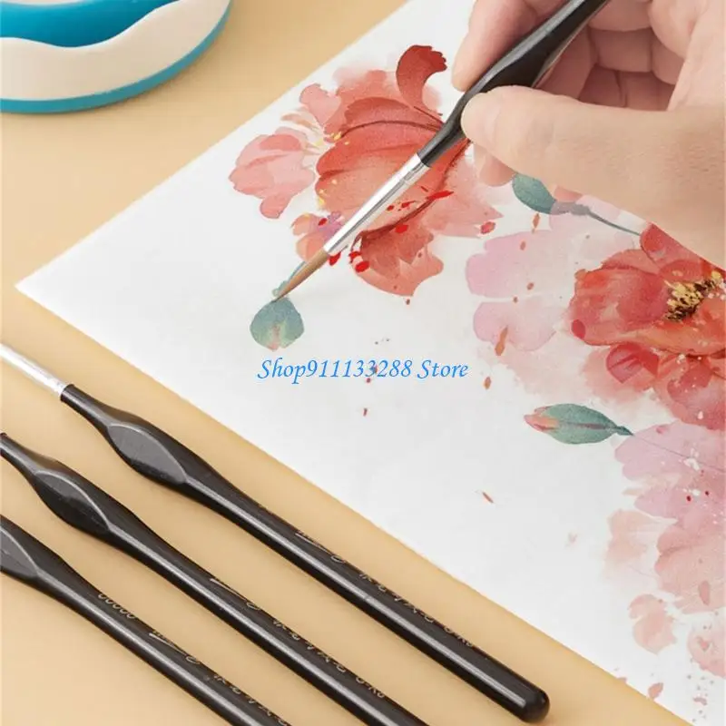 

G88D 11Pcs Detail Paint Brush for Acrylic Watercolor Gouache Oil Face Painting Model Figurine Artwork Miniature Paint Brus