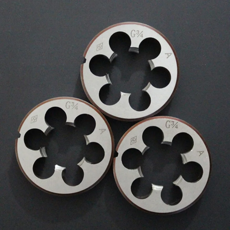1 Pcs High Duty  Pipe Thread Round Dies For  BSP 1/8 1/4 3/8 1/2 3/4 HSS  High Speed Steel G Tap  Die Hand Tools