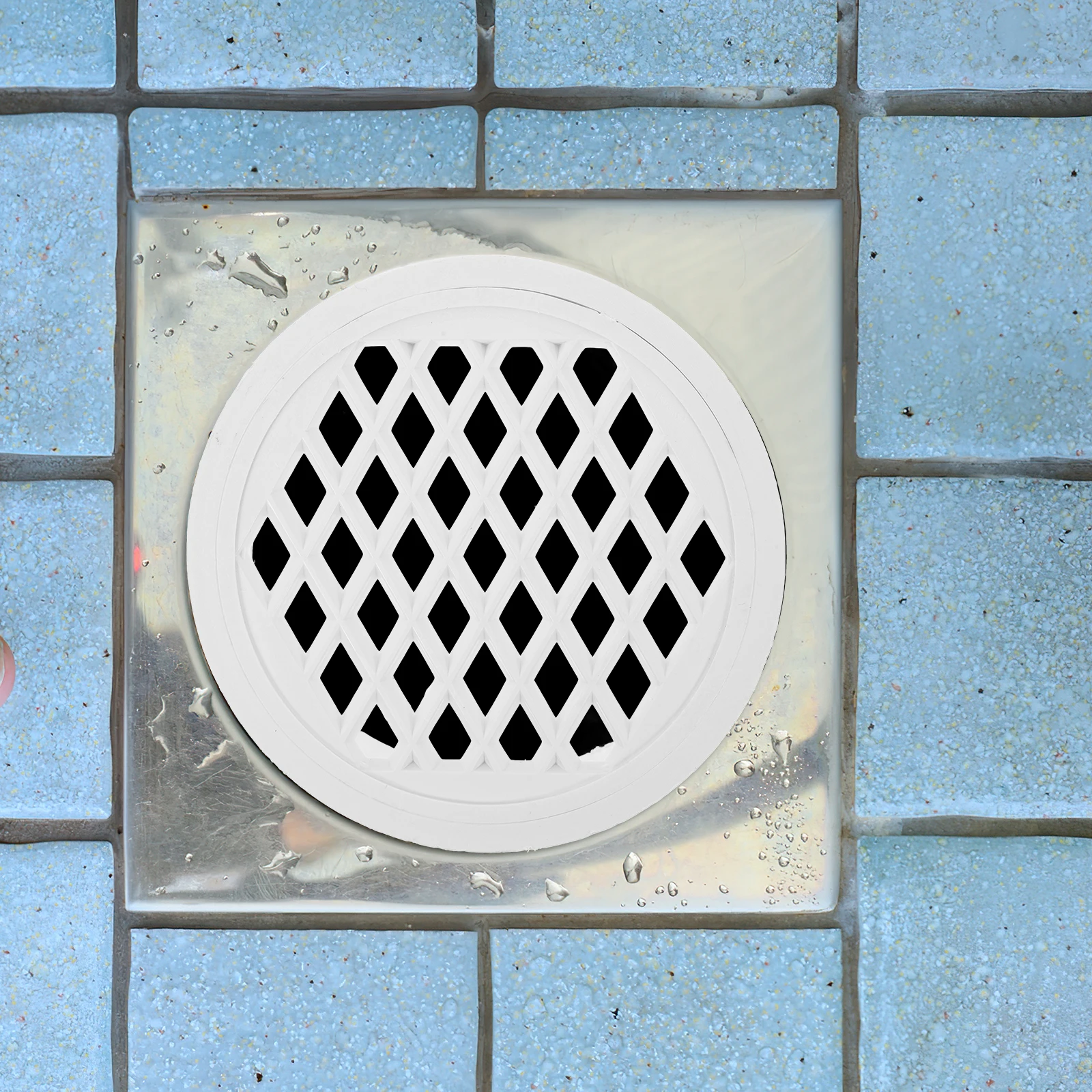 

6pcs Drain Floor Grate Hair Catcher Shower Balcony Round Drain Cover Bathroom Outdoor Yard Round Unblock Debris Solution