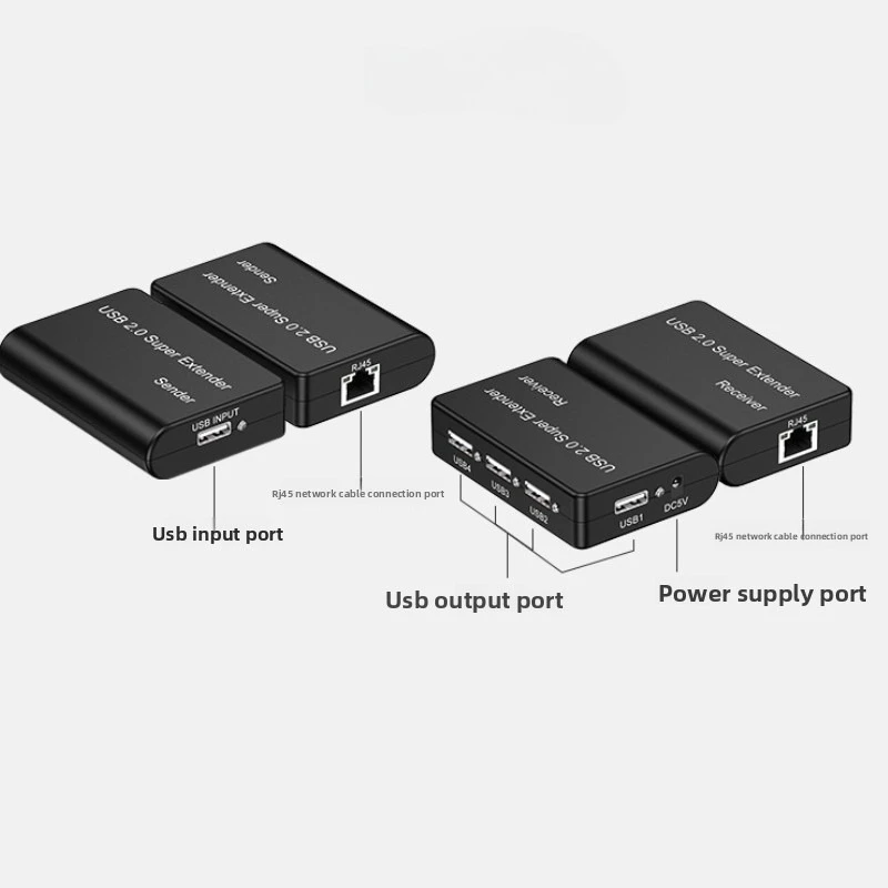 

Удлинитель сетевого кабеля USB2.0 на 4 порта, 100 м, через кабель Ethernet RJ45 Cat5e/Cat6 для веб-камеры, мыши, клавиатуры, принтера, сканера