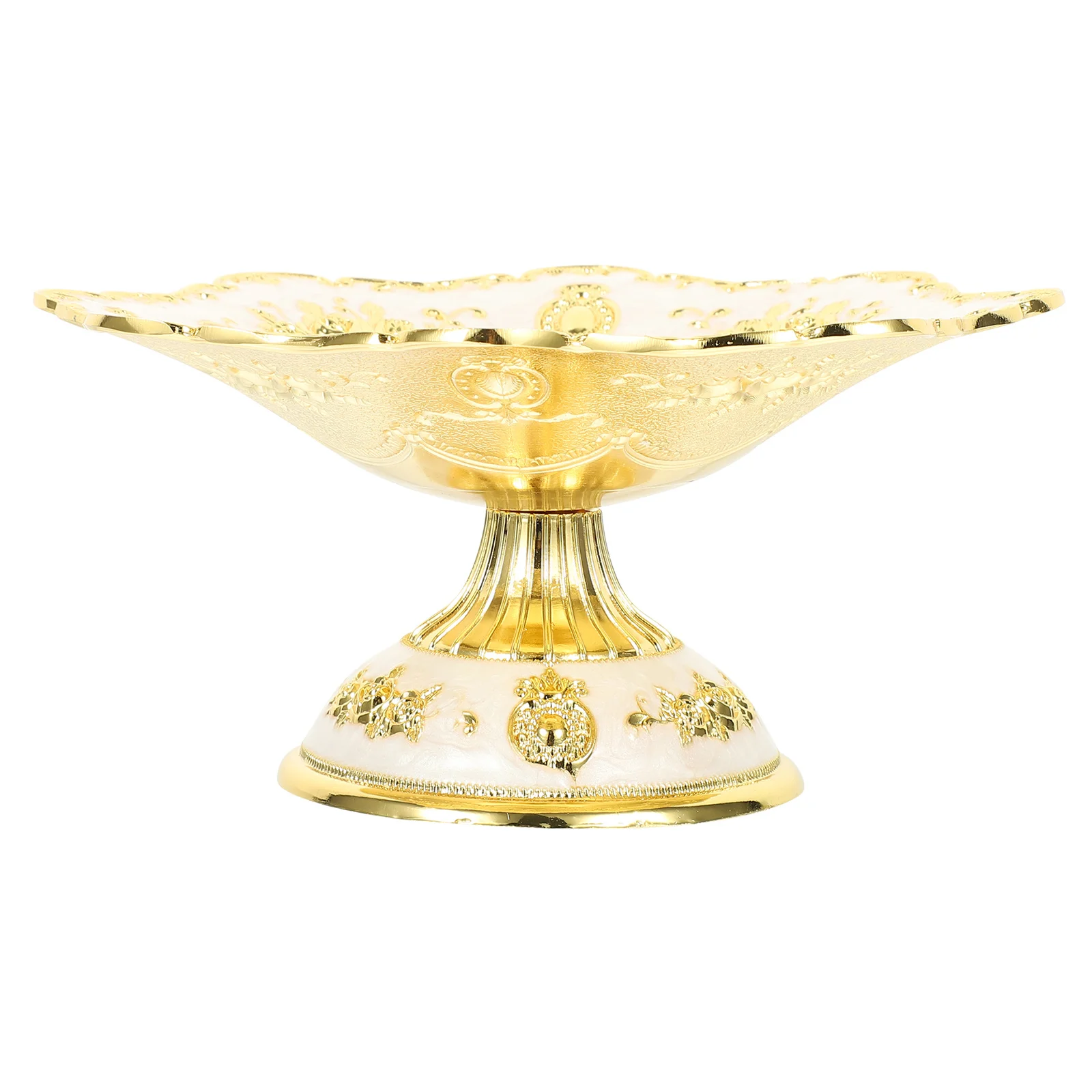 

European Style Embossed Zinc Alloy Fruit Tray Decorative Snack Plate Dessert Party Food Serving Tray Snack Plate