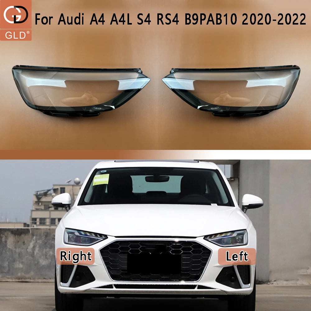 For Audi A4 A4L/S4/RS4 B9PAB10 2020 2021 2022 Car Accessories Transparent Headlight Shade Cover Lampshade Shell Lens Plexiglass