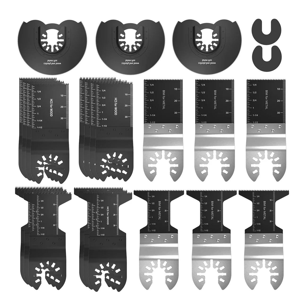 25pcs Oscillating Blade Sharp Wear Resistant Multitool Blade Quick Release Oscillating Saw Blades for Cutting Wood Plastic Metal