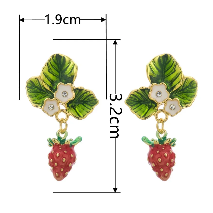 Retro übertriebene Barock Liebe Erdbeere Damen Ohrringe Mode neue Frucht serie Freizeit Urlaub Schmuck Ohr Accessoires