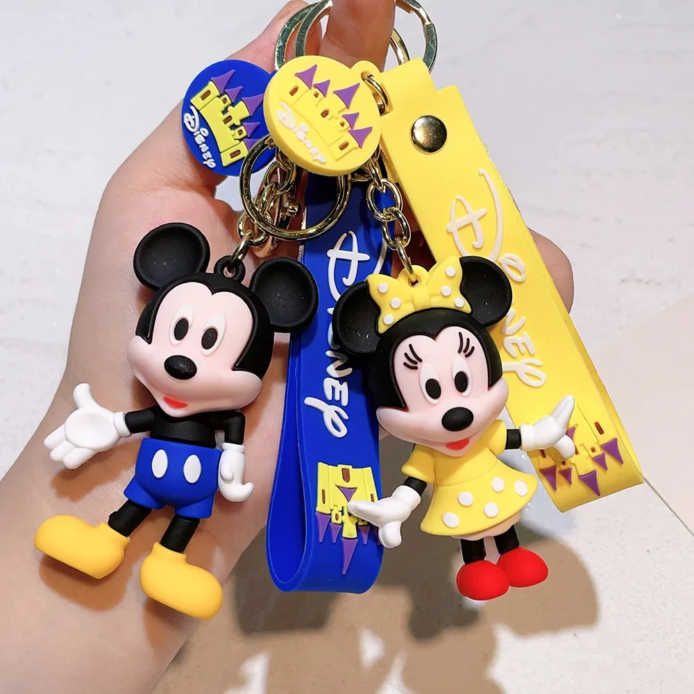 Disney Mickey Cute Minnie Keychain Cartoon Stitch Keyring Anime Student Bag Hanging All-match Car Key Chain Gifts