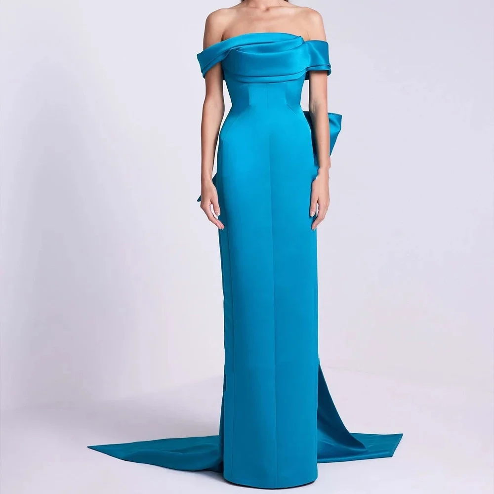 

Muloong Off-the-shoulder Neckline Sweep Train Women Elegant And Pretty Luxury Prom Dress