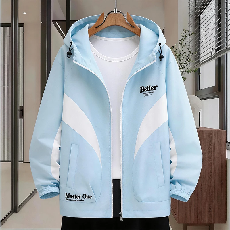 Men's Lightweight Hooded Sun Protection Clothing New Summer Fashion Color Block Nylon Skin Coat Daily Commute Outdoor Activities